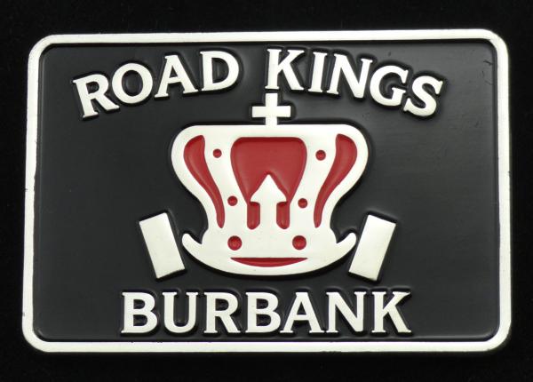 Iron / Brass / Zinc Alloy Road Kings Badge with Misty Nickel Plating, Soft Magnet On Back Side