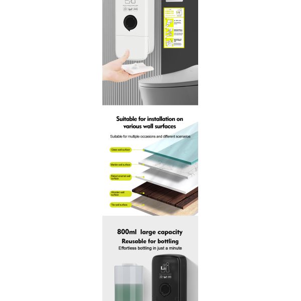 ABS Plastic 800ML Toilet Foam Soap Dispenser Commercial Wall Mounted Sanitizer Dispenser
