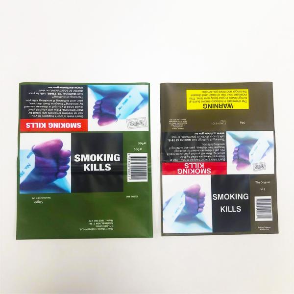 Customized Tobacco Packaging Pouch 25g 50g Smoking Leaf Packaet with Zipper Seal