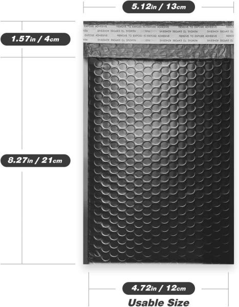 CTCX Black Matte Bubble Poly Mailers Bags Custom Print Logo Bubble Envelope Packaging Mailer Bag Black Bubble Poly Mailing Bags