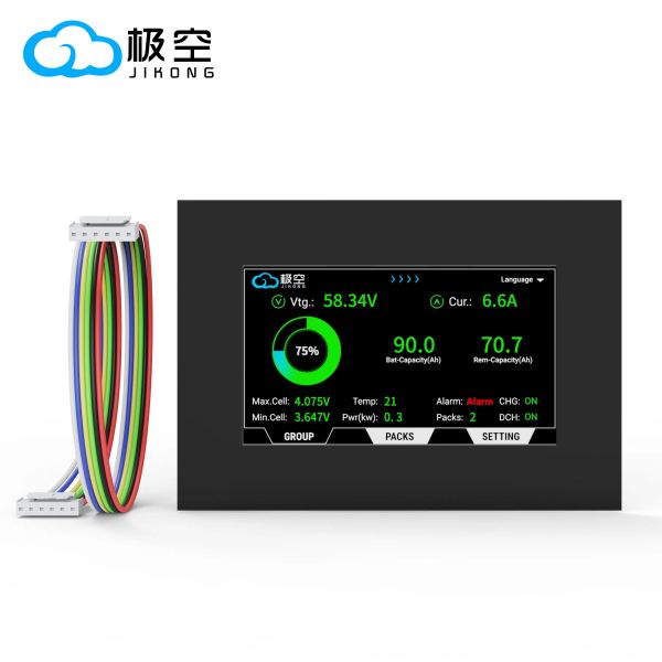 Jkong Jk BMS 4.3 Inch Screen Display for V19 Pb1a16s10p Pb1a16s15p Pb2a16s15p Pb2a16s20p Communication Set Multilingual Setting