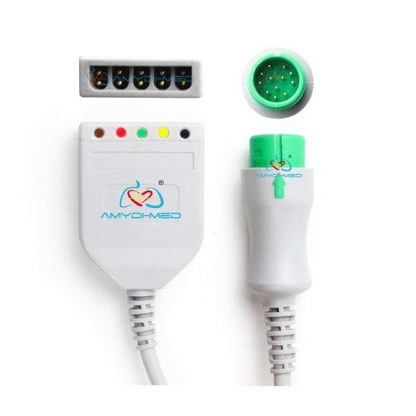 Nihon Kohden Ecg Cable 10 Lead Leadwires Connector For Life Scope Mindray T5