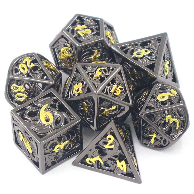 Wholesale Custom Brass Hollow Dice Set for D&D RPG MTG with Custom Logo in 16mm-20mm Sizes