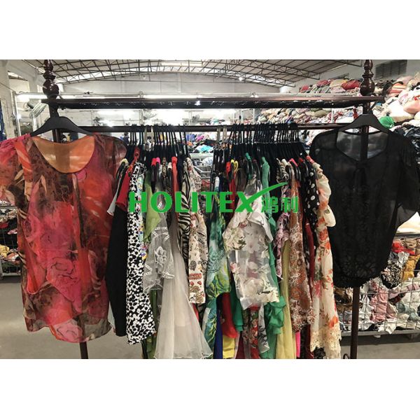Africa Second Hand Women'S Clothing Colorful Ladies Silk Blouse For Adults