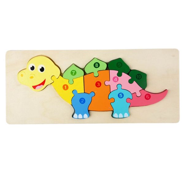 Montessori 3D Wooden Block Puzzle Toys Thicken Wood Jigsaw Early Learning