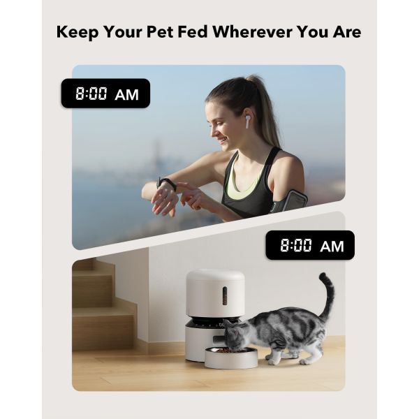 Large Capacity Smart Pet Food Dispenser with Video Monitoring
