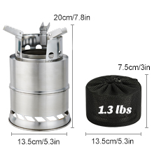 Mini Portable Wood Burning Stove, Camping Stove Foldable Stainless Steel Backpacking Cookware Rocket Stove