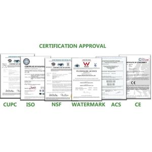 NINGBO ZHONGYIDA SANITARYWARE CO.,LTD. Certifications