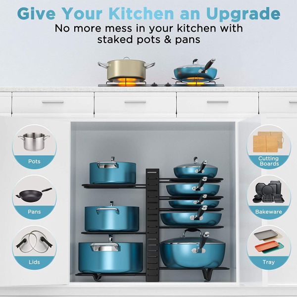 Functional Foldable Iron Rack for Kitchen Cutting Board Storage No-Punch Installation