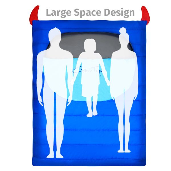 210*160cm 190T Polyester Warm Sleeping Bags For Camping