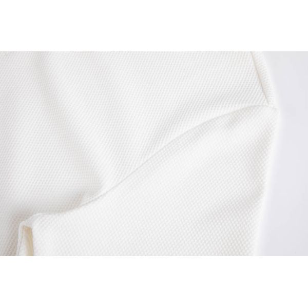 Unisex Textured Piqué Classic Polo Shirt with Breathable Half-Zip Mock-Neck Top