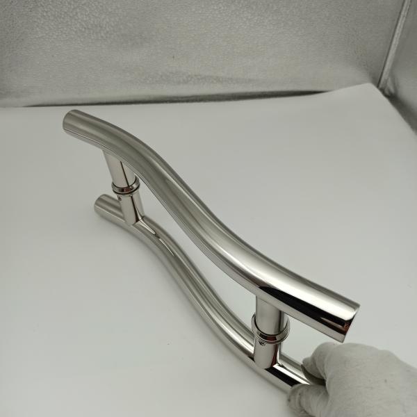 Manos de puxa de portas de vidro de aço inoxidável 304 personalizadas para design de interiores de hotéis