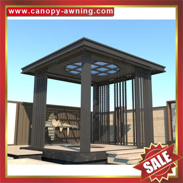 Outdoor Public garden park aluminum alu Circular rounded shape roof gazebo pavilion canopy awning shelter cover for sale