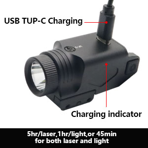 Голубой лазер корокоствольного оружия визирует тактический электрофонарь для 2 в 1 лазере оружия