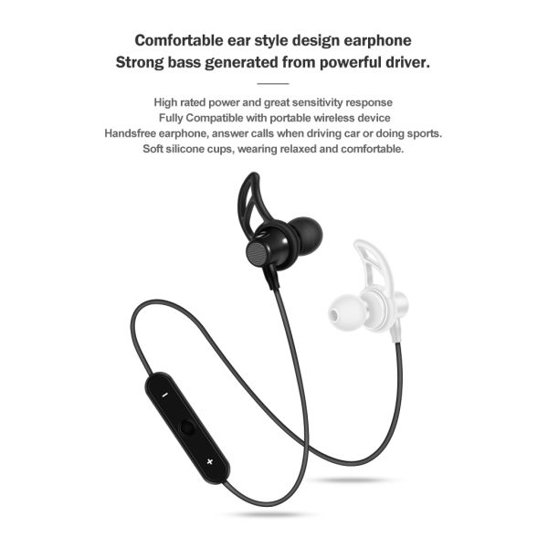 ODM 65mAH Sports Bluetooth Earphones 10mW In Ear Heavy Bass Earbuds