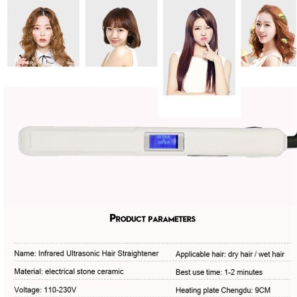 Straightener Home Beauty Machine LCD Ultrasonic Infrared Iron For Damaged Hair