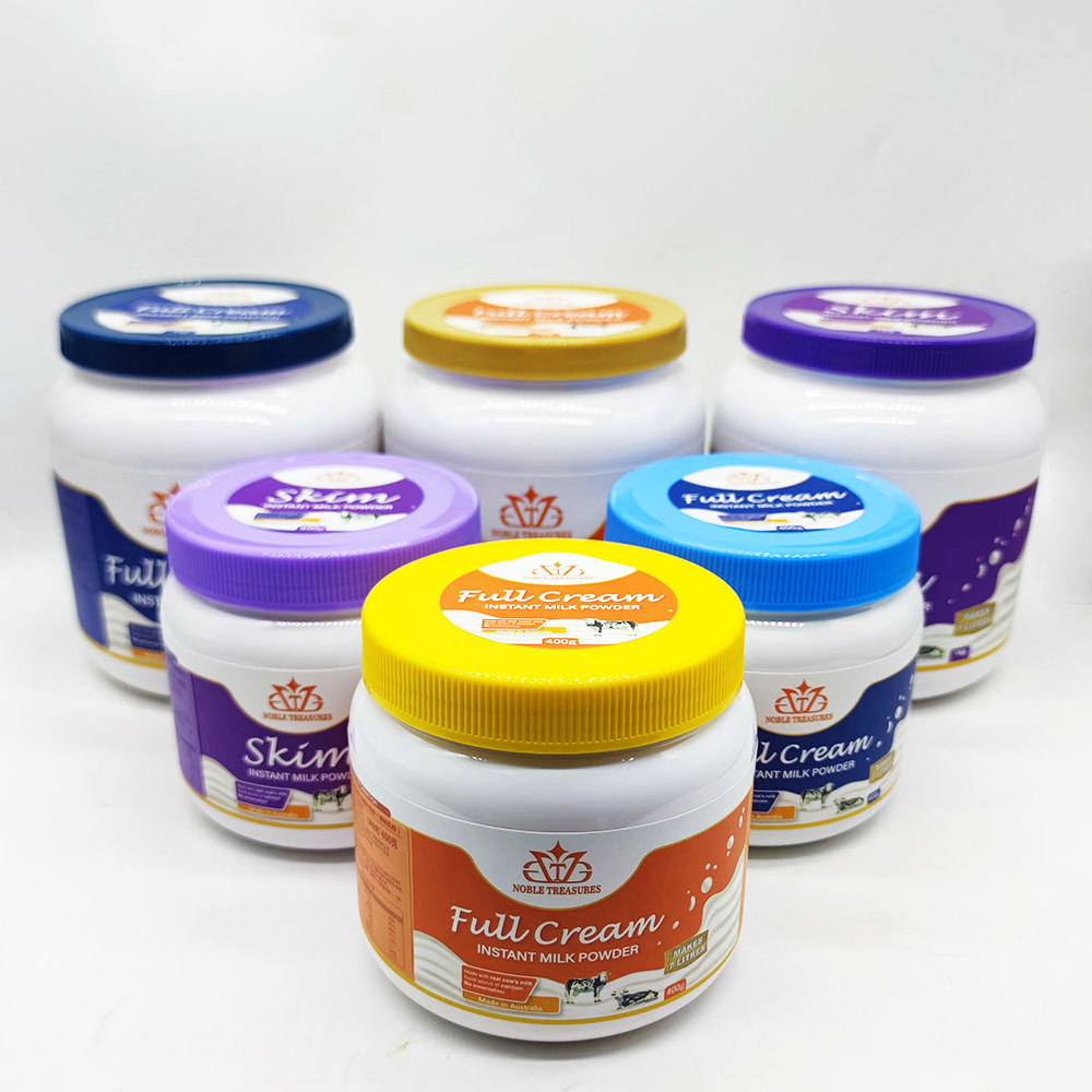 Широковолосая PET пластиковая пищевая порошок молока банка с крышками и этикеткой для сывороточного белка порошок упаковки