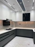 Chinese MDF Modern Flat Panel Melamine Wooden Kitchen Cabinet Furniture