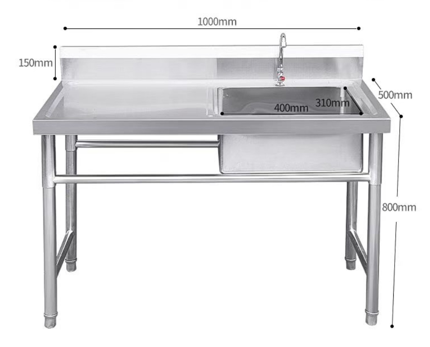 Mobile Stainless Steel Hand Washing Sink Customized Cleanroom Sink Corrosion Proof