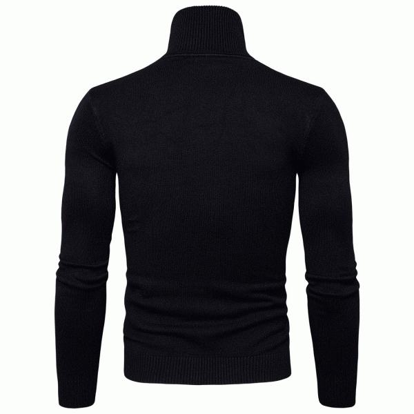 2022 Men's Solid Color Sweater with Two Lapels and High Elastic Material Function