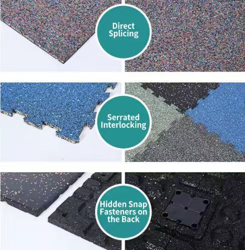 Interlocking Rubber Mat and Rubber Gym Flooring with 5-10 Year Lifespan Customizable Sizes and Colors