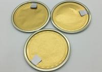 Couvercle en aluminium adapté aux besoins du client de feuille d'or de logo pour la poudre de café non facile de couper des mains