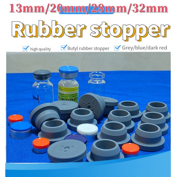 13mm 20mm 28mm 32mm Grey Silicon Medical Glass Injectable Vial Closures pharmaceutical Butyl Rubber Stopper