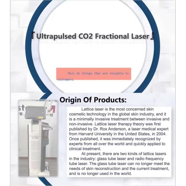 60W Co2 Fractional Laser Beauty Machine Lattice Laser 10600nm Light Guide Arm