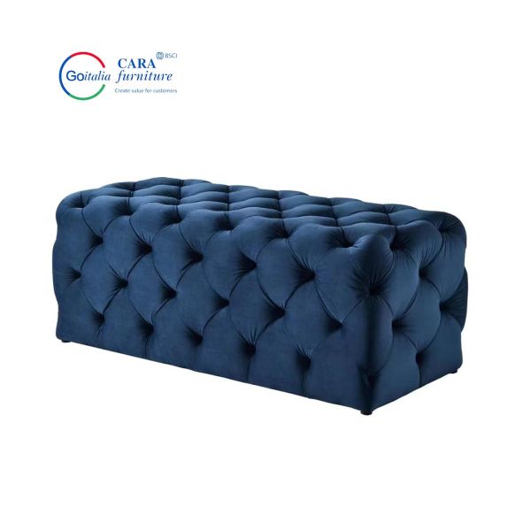 BB2009 Minimalist Bedroom Furniture Nordic Foot Rest Pink Fabric Stool Long Square Bed End Stool Bench