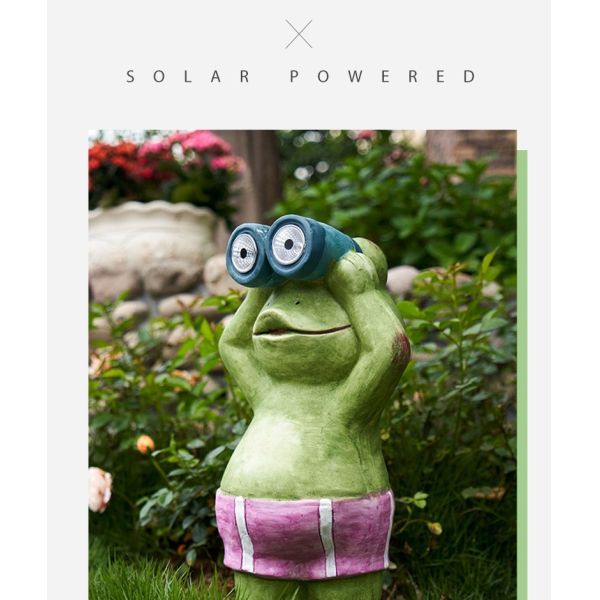 Смола украшения солнечной смолы света лягушки на открытом воздухе животная производит света ландшафта сада двора сада декоративные