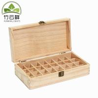 Boîte de stockage d'huile d'aromathérapie recyclable 32 trous Boîte à emballage de cadeaux en bois de pin gravé au laser