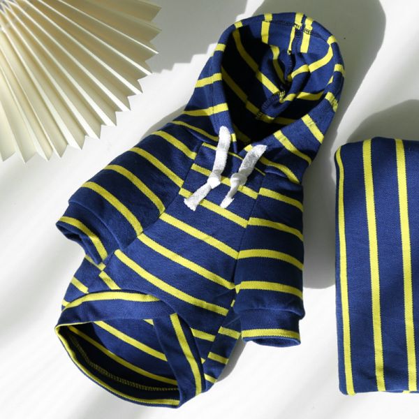 Durable Custom Dog Hoodie Breathable Striped Dog Hoodie Polyester Material Pet Clothing