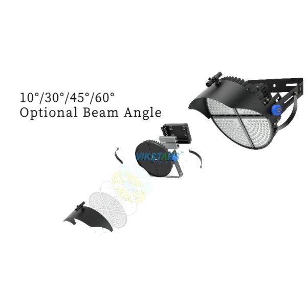 Luz llevada alto palo 400 del estadio 800 1200w caja de vivienda de aluminio negra 170lm/W