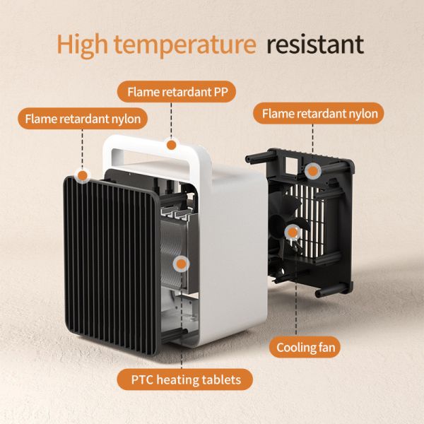 ABS 900W Mini Smart Tabletop Portable Electric Warmer Handy Desktop PTC Fan Heater