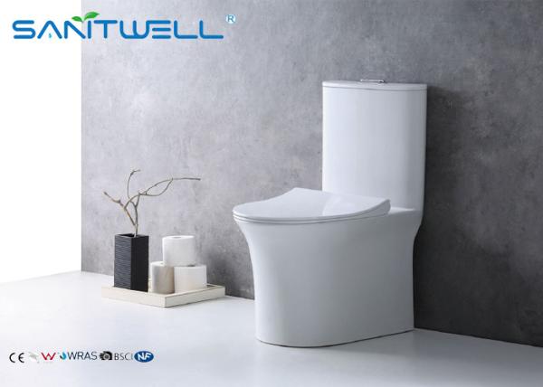 White Color Ceramic Single Piece Toilet  Bowl for hotel / home