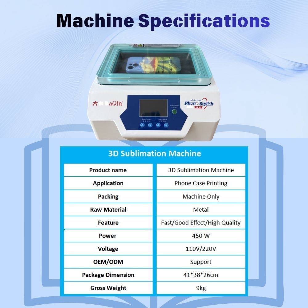 3D Sublimation Printing Machine with 40°C - 130°C Working Temp and Multi-color 360° Vacuum Full-wrap Technology for Phone Cases