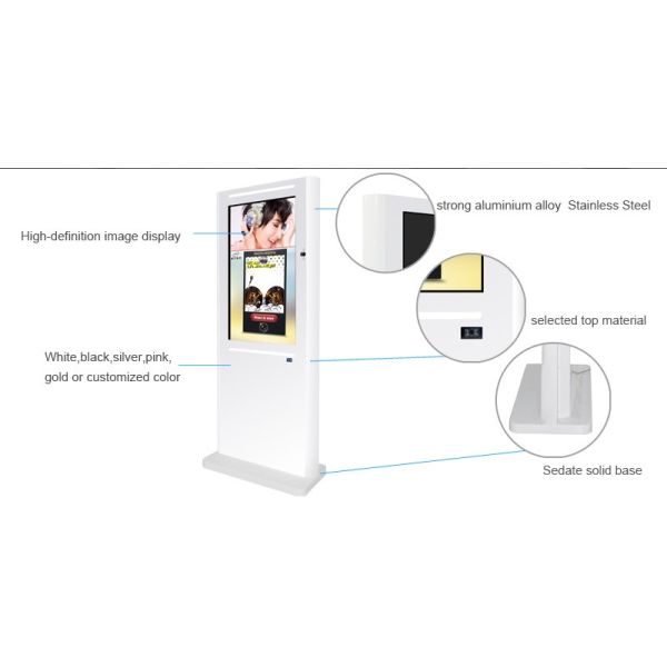 Photo Booth Lcd Interactive Touch Screen Kiosk Totem Floor Stand 43 Inch Support Multi Touch