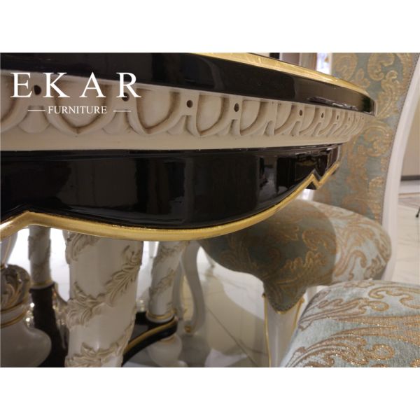 Giltwood Round Dining table antique 4 dining chairs black dining table TN-032