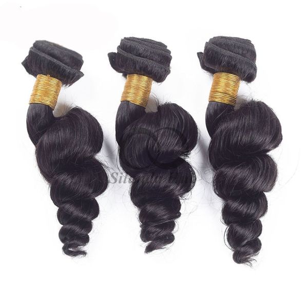 Natural Black Loose Wave Remy Human Hair Bundles Sew In Weave Bundles Brazilian Bundle Deals