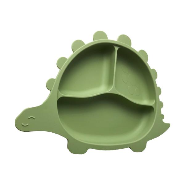 Dinosaur Shape Silicone Eating Utensils Set Dishes Customized For Baby Feeding