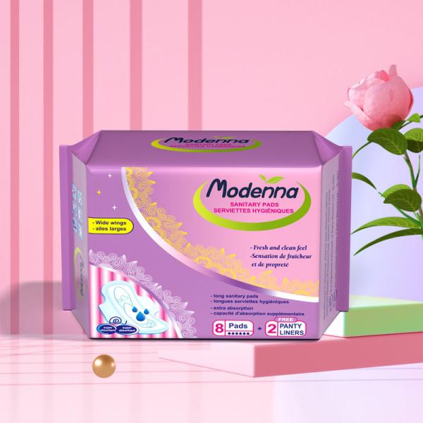 Serviço sanitário de mulher Toalha sanitária Pad sanitário Mulheres Serviço sanitário Alado Super absorvente descartável