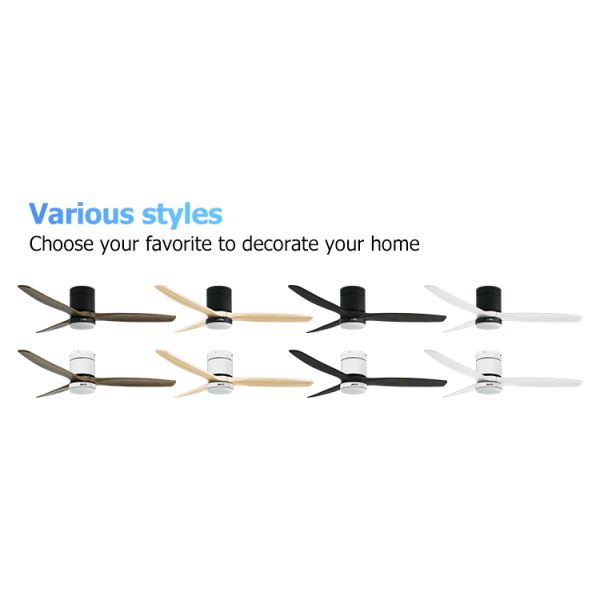Modern Design Home Office 52 polegadas de lâmina de madeira Dimmable LED ventilador de teto com controle remoto
