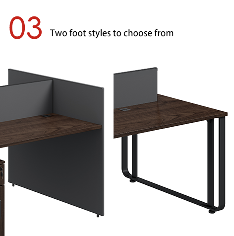 Modern Wooden Workstation Desks with Storage Space Facing Each Other Freestanding Design Easy Assembly