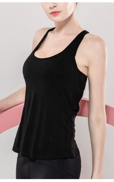 A camiseta de alças confortável da ioga das mulheres de Richee prende com correias a camiseta de alças acolchoada traseira do exercício