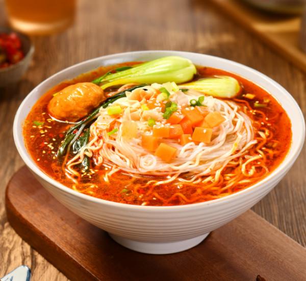 Deliciosos macarrão instantâneo picante e azedo Sopa Vermicelli e macarrão 12 meses macarrão instantâneo picante e azedo