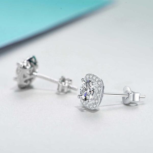 Women Moissanite Hip Hop Jewelry Stud Earring Hip Hop 1 Ct Customized