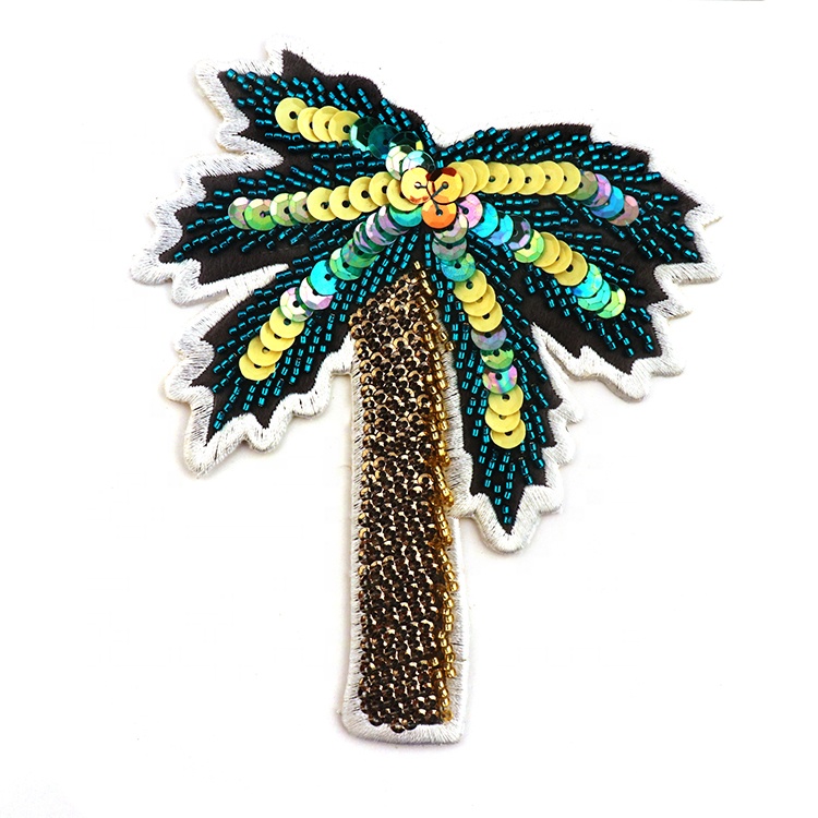 Hot Selling Computer Embroidered Clothing Accessory Sequins Beaded Applique Patch Rhinestone Patch for Processing