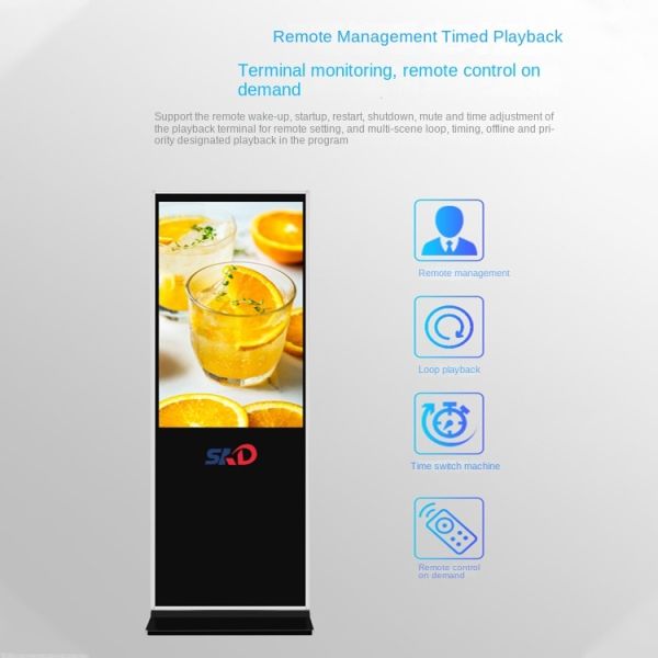 55 Inch Vertical Advertising Machine for Shopping Malls Supermarkets Touch Screen LCD Player 3.91mm IP65 Android 11 SDK Support