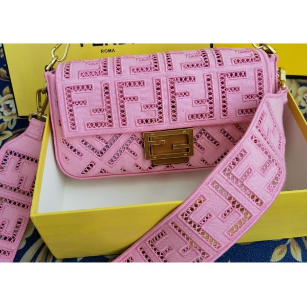 Newest Baguette Bag Embroidery Series Cross-Body Bag F Letters Pattern Embroidered Straps Bag