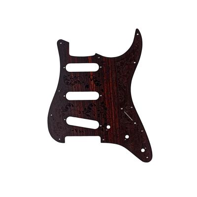 Rosewood Guitar Pickguard SSS Scratch Plate Bauhinia Pattern 11Hole For Stratocasters Electric Guitars